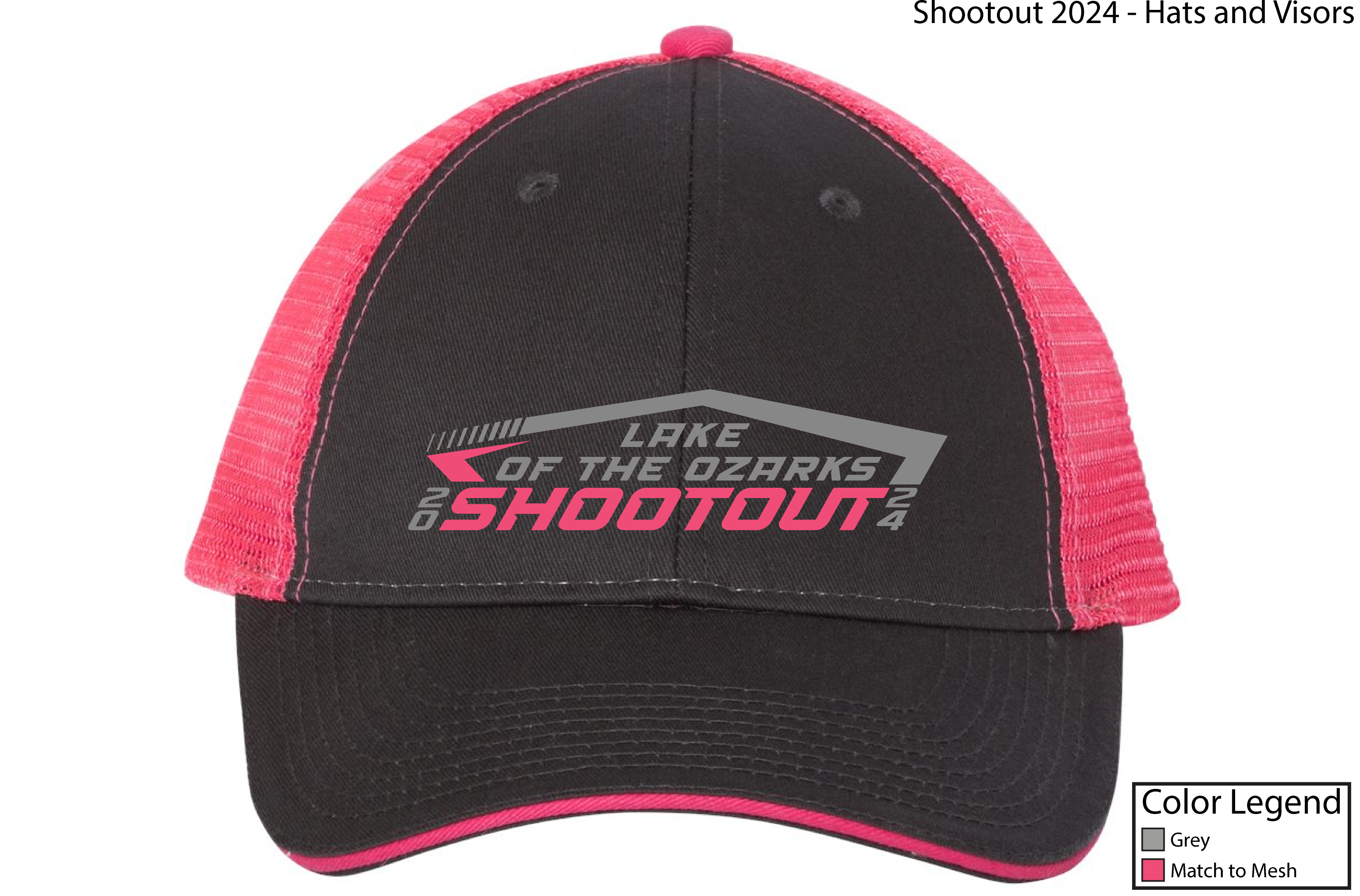 2024 36th Annual Shootout Pink/Black Truckers Hat Lake of the Ozarks